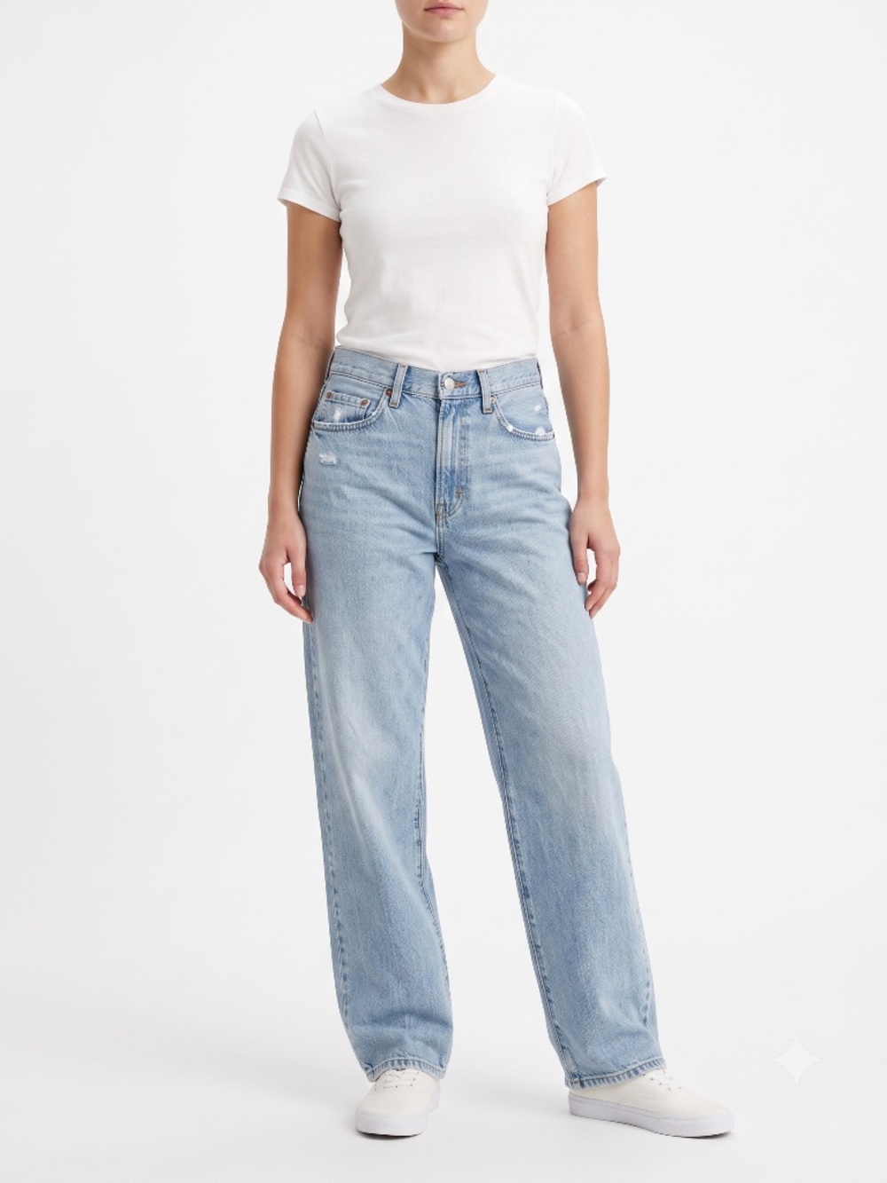 Levis Baggy Dad Jeans Mid Rise Straight Leg Light Wash NWT 27x30 New